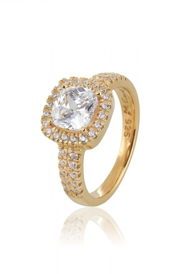 CAROLINA GYNNING JEWELRY - Glamorous Ring Goldplated Clear Best