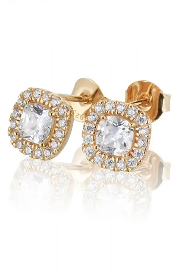 CAROLINA GYNNING JEWELRY - Glamorous Stud Earrings Goldplated Clear Clearance