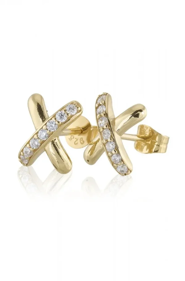 CAROLINA GYNNING JEWELRY - Cross My Heart Earrings Goldplated Outlet