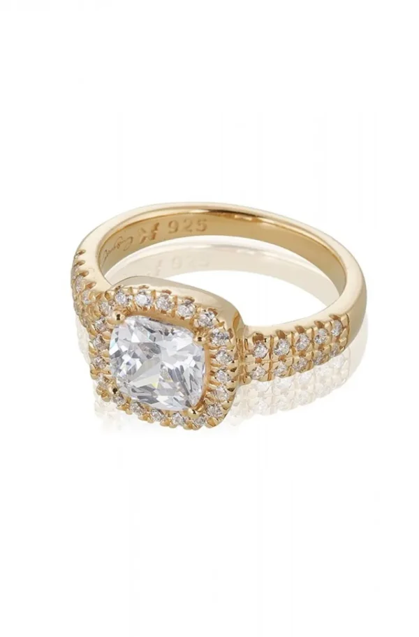 CAROLINA GYNNING JEWELRY - Glamorous Ring Goldplated Clear Best