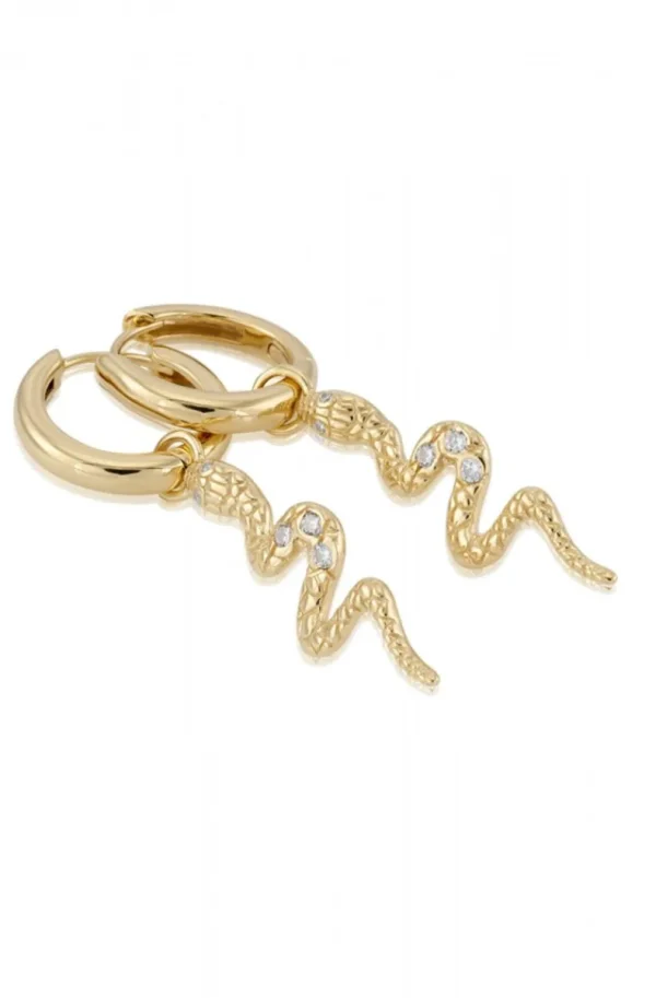 CAROLINA GYNNING JEWELRY - Snake Earrings Goldplated Discount