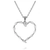 CAROLINE SVEDBOM - Baguette Heart Necklace Rhodium Crystal Sale