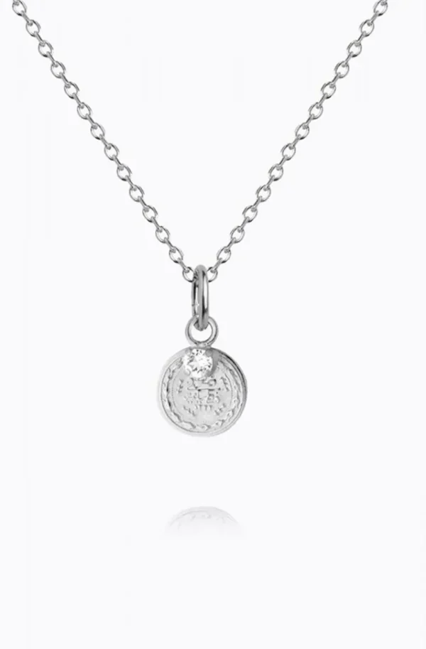 CAROLINE SVEDBOM - Bohemian Coin Necklace - Rhodium Crystal Outlet