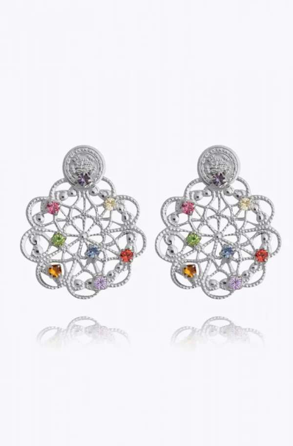 CAROLINE SVEDBOM - Bohemian Coin Earring - rhodium rainbow Outlet