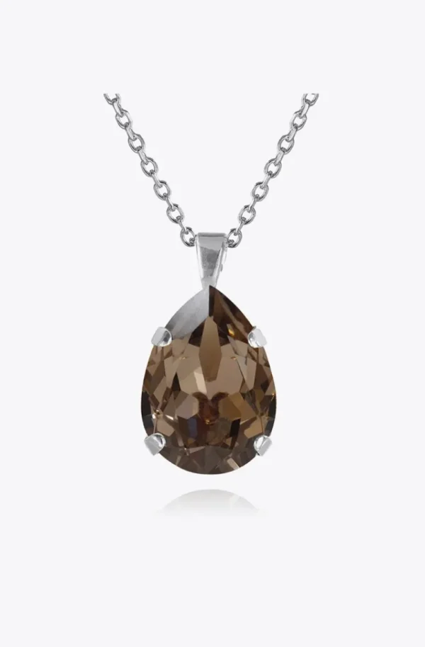 CAROLINE SVEDBOM - Classic Drop Necklace - Rhodium Greige Sale