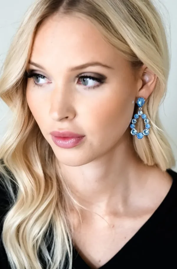 CAROLINE SVEDBOM - Delia Earring - Rhodium Ocean Blue Best