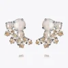 CAROLINE SVEDBOM - Elecra Earring - Rhodium Pearl Crystal New