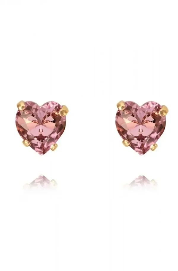 CAROLINE SVEDBOM - Heart Stud Earring Gold Light Amethyst Online