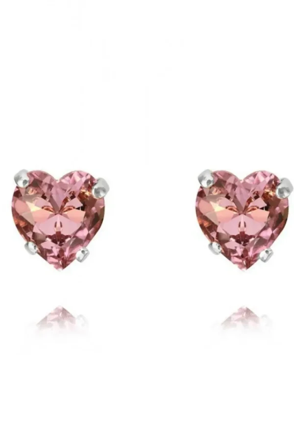 CAROLINE SVEDBOM - HEART STUD EARRING RHODIUM LIGHT AMETHYST Online