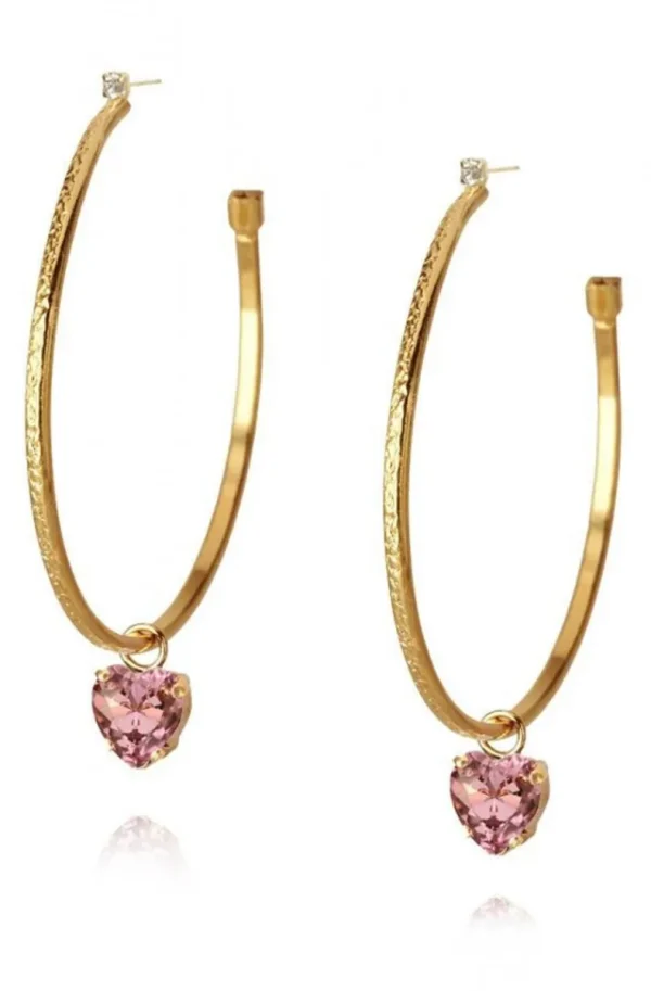 CAROLINE SVEDBOM - HEEART LOOP EARRING GOLD LIGHT AMETHYST Sale