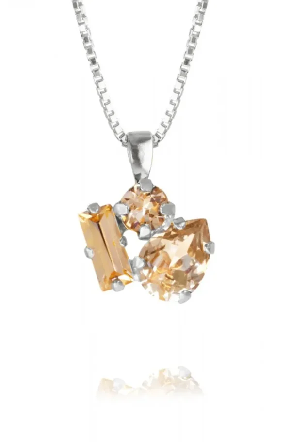 CAROLINE SVEDBOM - ISA NECKLACE RHODIUM LIGHT PEACH Clearance