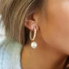 CAROLINE SVEDBOM - Kaia Pearl Earring - Rhodium Crystal Hot