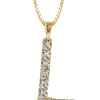 CAROLINE SVEDBOM - Letter Necklace L - Gold Crystal Online