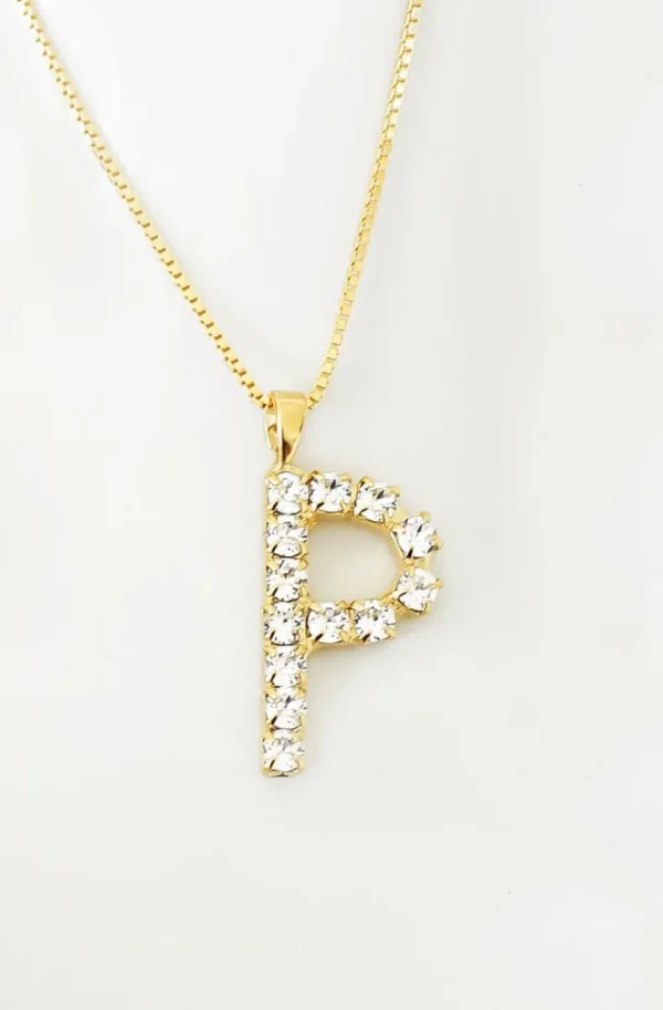 CAROLINE SVEDBOM - Letter Necklace P - Gold Crystal Fashion