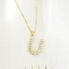 CAROLINE SVEDBOM - Letter Necklace U - Gold Crystal Best