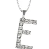 CAROLINE SVEDBOM - Letter Necklace E- Rhodium Crystal New