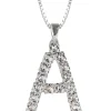 CAROLINE SVEDBOM - Letter Necklace A - Rhodium Crystal Online