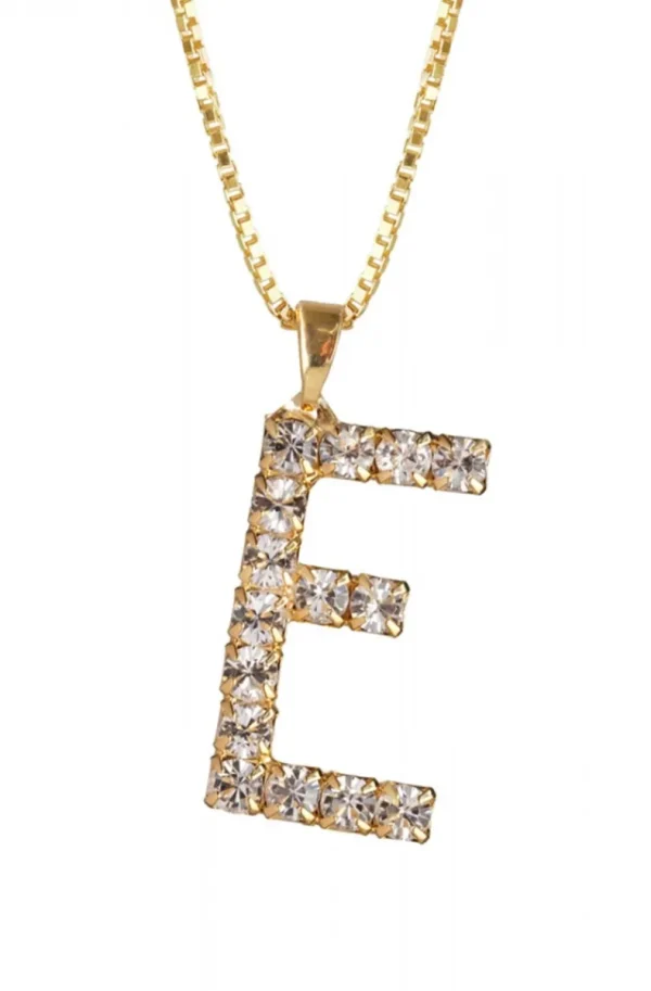 CAROLINE SVEDBOM - Letter Necklace E - Gold Crystal Discount