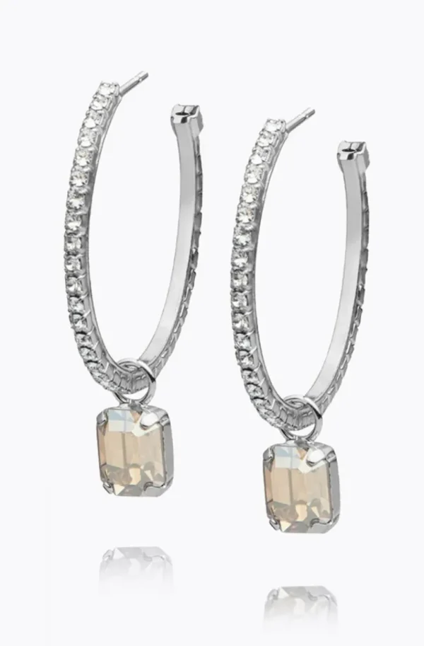 CAROLINE SVEDBOM - Lydia Loop Earring - Rhodium Golden Shadow Sale