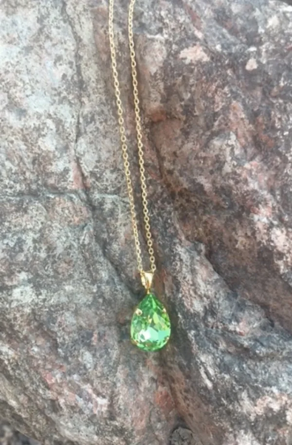 CAROLINE SVEDBOM - Mini Drop necklace - Gold Peridot Outlet