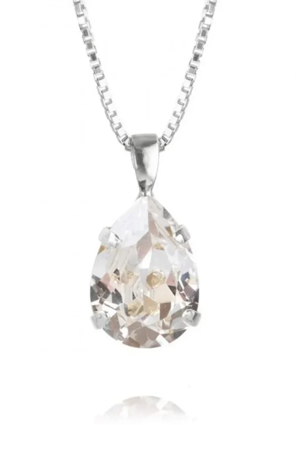 CAROLINE SVEDBOM - MINI DROP NECKLACE RHODIUM CRYSTAL New