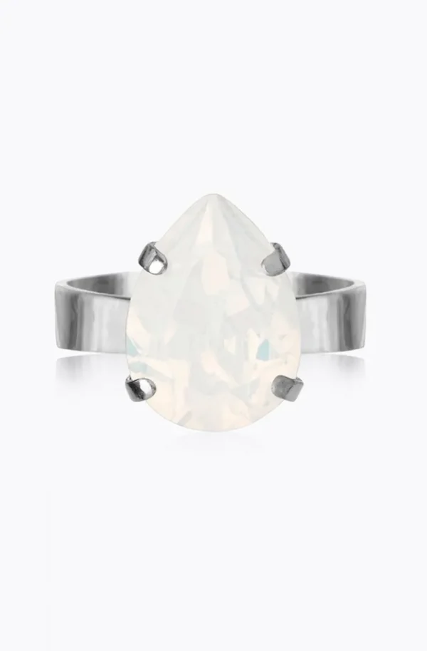 CAROLINE SVEDBOM - Mini Drop Ring - White Opal Rhodium Discount