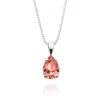 CAROLINE SVEDBOM - Petite Drop Necklace - Rhodium Rose Peach Outlet