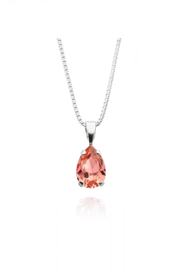 CAROLINE SVEDBOM - Petite Drop Necklace - Rhodium Rose Peach Outlet