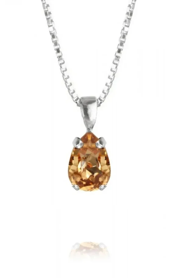 CAROLINE SVEDBOM - Petite Drop Necklace Rhodium Colorado Topaz Sale