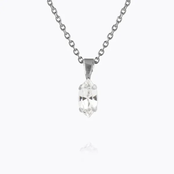 CAROLINE SVEDBOM - Petite Navette Necklace Rhodium Crystal Clearance