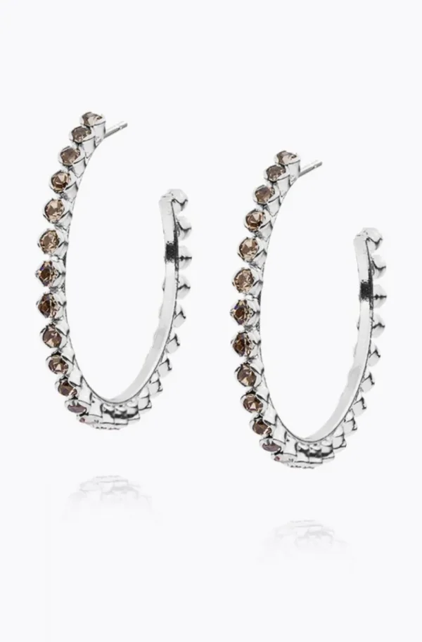 CAROLINE SVEDBOM - Siri Large Loop Earring - Rhodium Black Diamond Hot