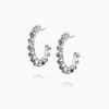 CAROLINE SVEDBOM - Siri Loop Earring - Rhodium Black Diamond Fashion