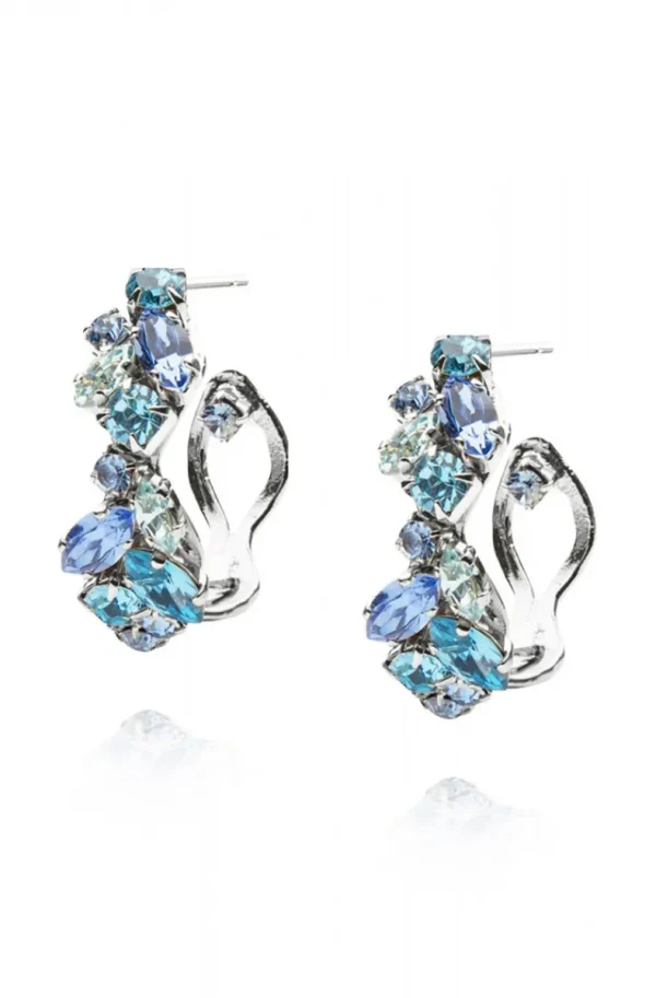 CAROLINE SVEDBOM - Stella Loop Earring - Rhodium Blue Combo Outlet