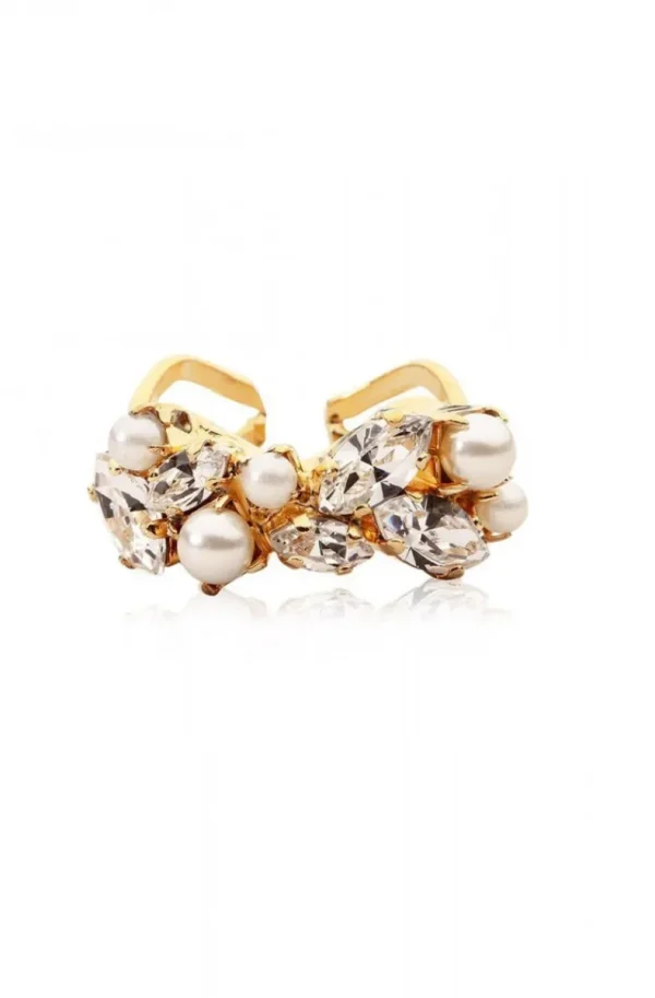 CAROLINE SVEDBOM BRIDAL Caroline Svedbom Briday - So In Love Ring - Gold Pearl Crystal New