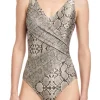 Plain Vanilla & Other Brands We Love Gottex - Classic Python Safari V-Neck Swimsuit 23PY159 Hot