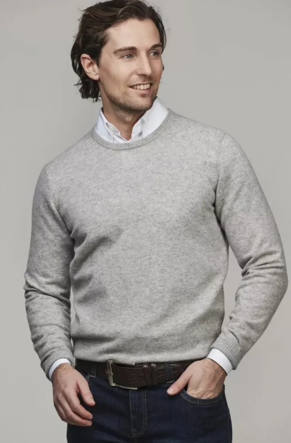 HANSEN & JACOB - Pure Cashmere Crew Neck Knit - Light Grey 09 Fashion