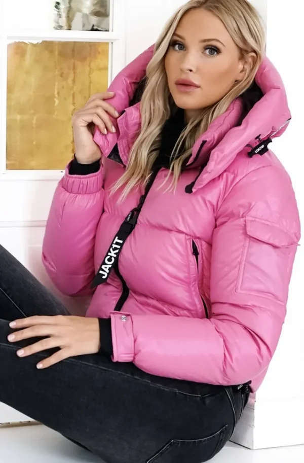 JACK1T - EZ Puffer Racer Hood - Bubbelgum Pink/Black Online