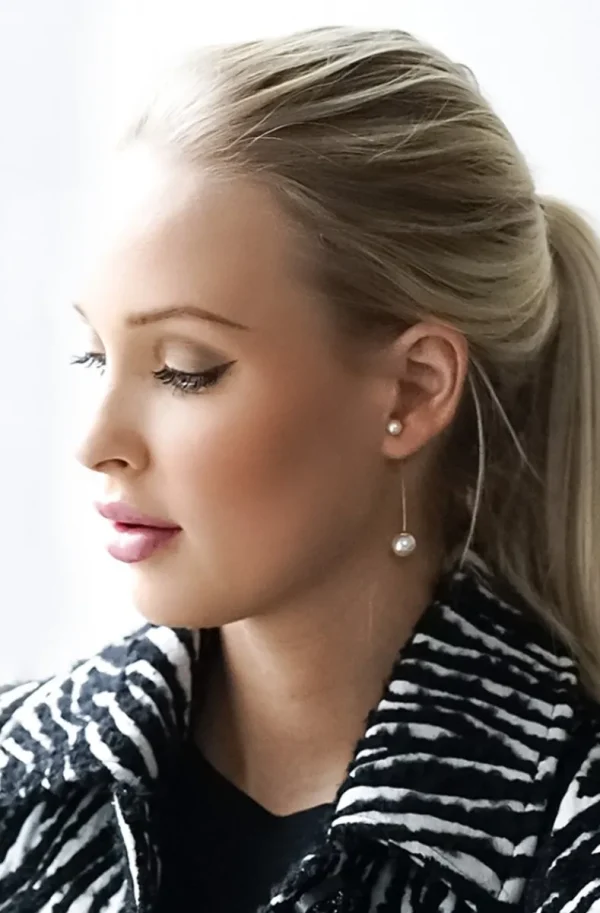 JANE & SOPHIE - Pearl long ear cuff gold Sale