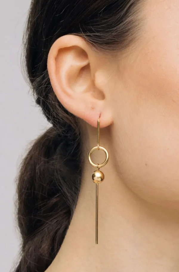 JANE & SOPHIE Jane and Sophiie - Circle Pin Earring - Gold Discount