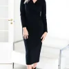 MEIMEIJ - Semi Wrap Dress MA47DS Black Clearance