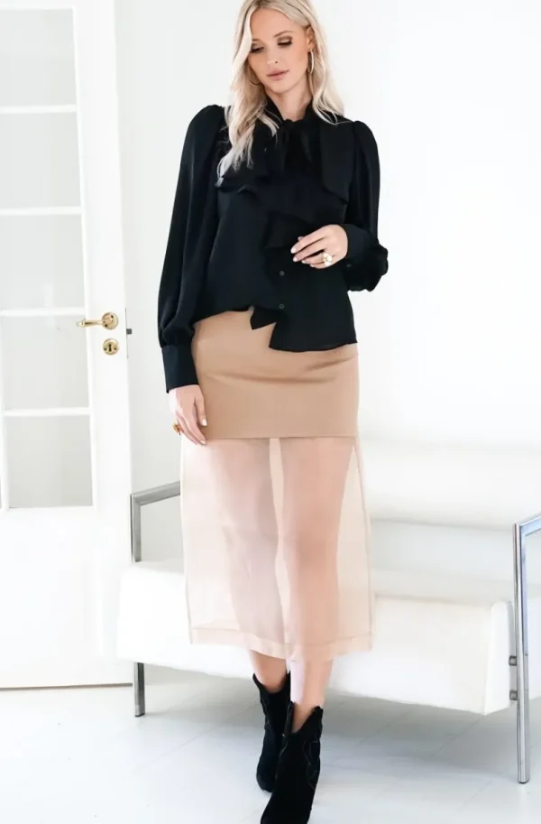 MEIMEIJ - Skirt with mesh MA32SK - tan Fashion