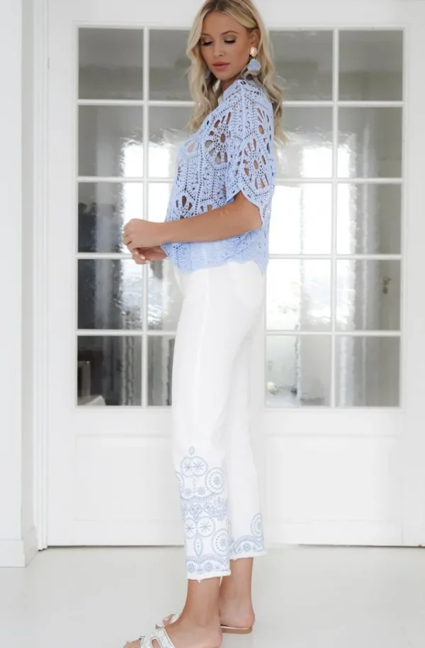 MIXED BRANDS Mixed Brand - Embroidered Jeans 4531 - White Online