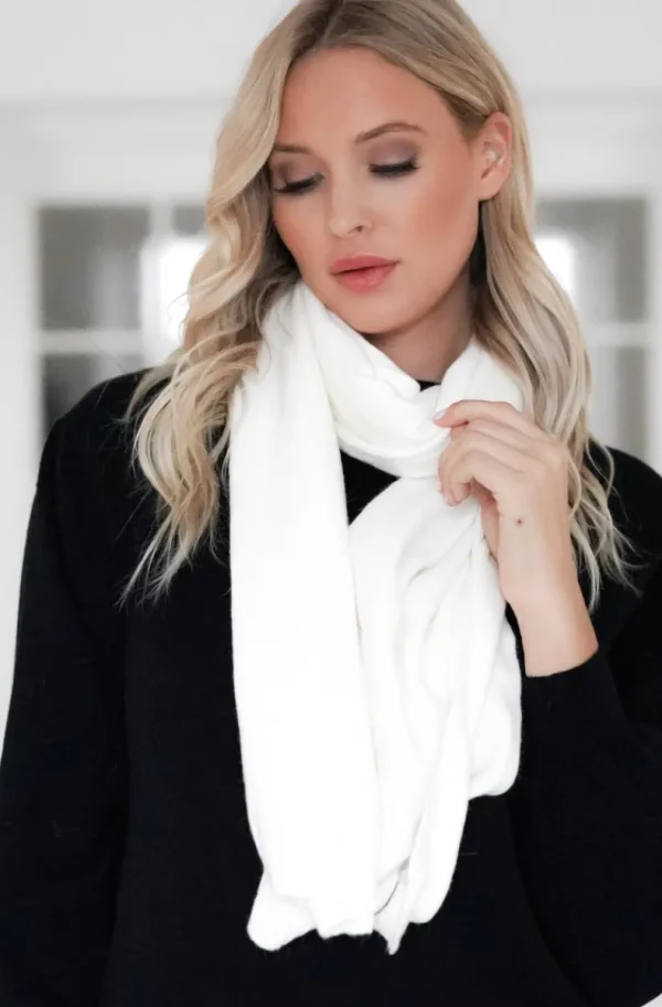 MIXED BRANDS - Angora Scarf 16197 - White Outlet