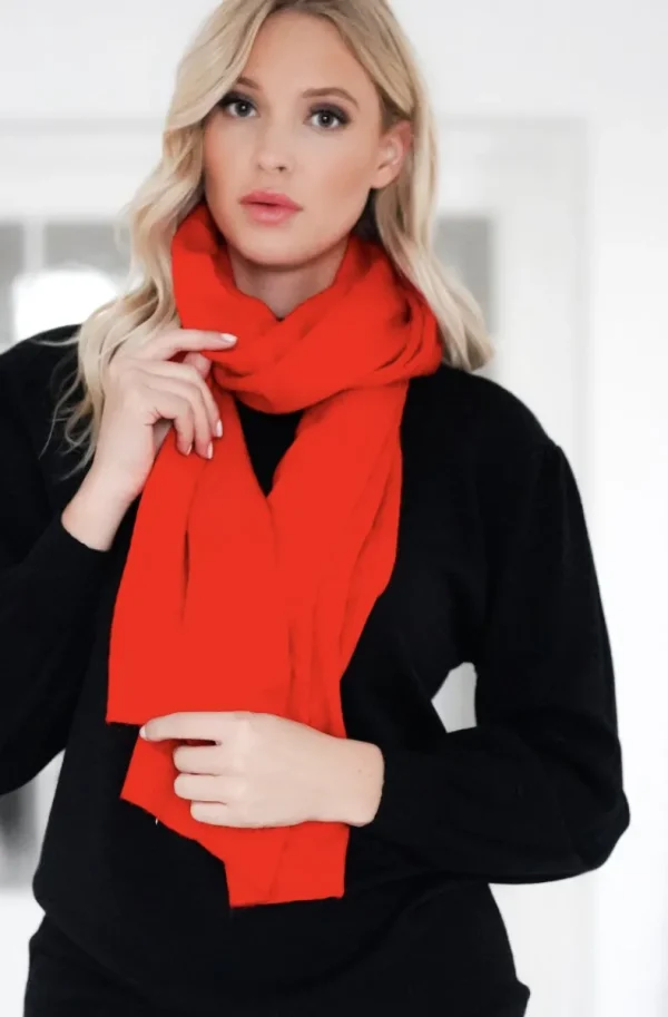 MIXED BRANDS - Angora Scarf 16197 - Red Sale