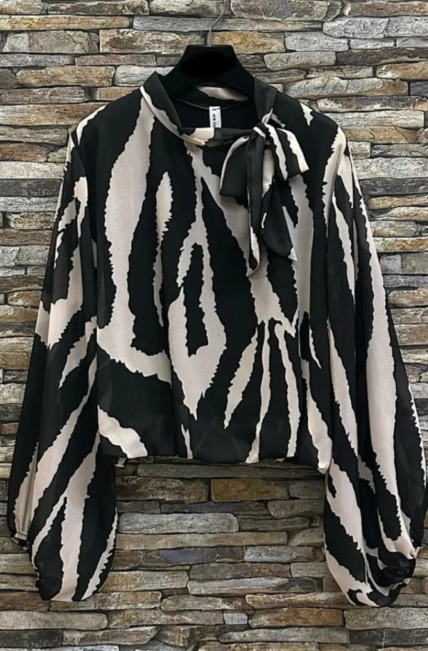 MIXED BRANDS - Aniella Blouse 8806 - Zebra Black Clearance