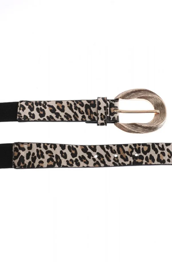 MIXED BRANDS - Animal Print buckle belt - Beige Online