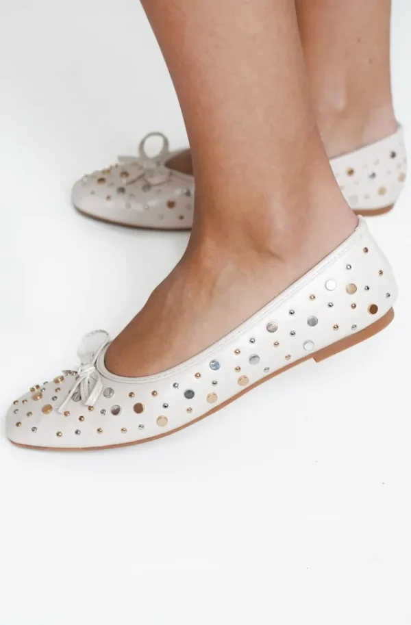 MIXED BRANDS - Ballerina with studs 2501 - Beige Outlet