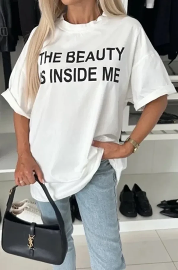 MIXED BRANDS - Beauty Inside Tshirt 2111 - White Sale