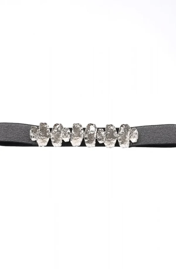 MIXED BRANDS - Belt with elastic - Silver Discount