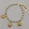 MIXED BRANDS - Bracelet pearls and sun-charms DDBR075 - Gold Sale